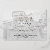 Cent 100ème Homme Anniversaire Photo Invitation (Verso)