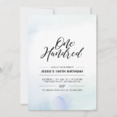 Cent | Minimal 100e Invitation Anniversaire Waterc (Devant)