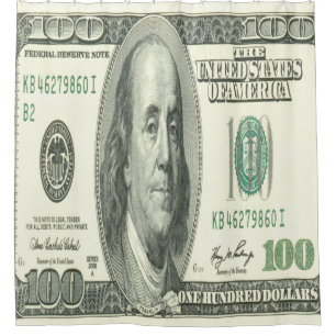 Cent rideaux en douche de billet d'un dollar