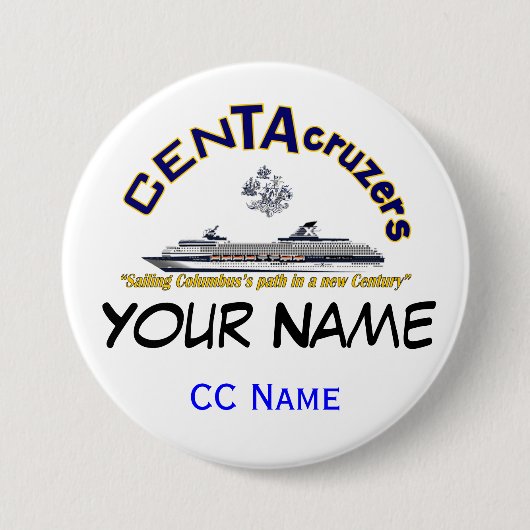 CenTAcruzers Logo, aangepaste naam Label Button (Voorkant)