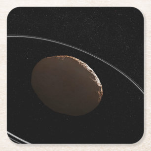 Centaur 1099 Chariklo en zijn ringen. Vierkante Kartonnen Onderzetter