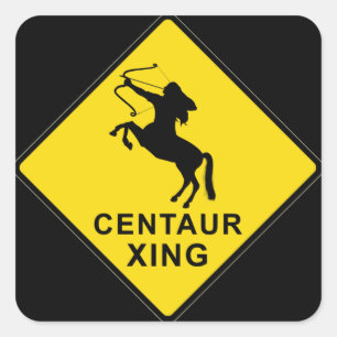 Centaur Crossing - teken Vierkante Sticker