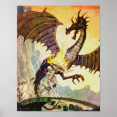 Centaur Warrior Fights Dragon Poster (Voorkant)