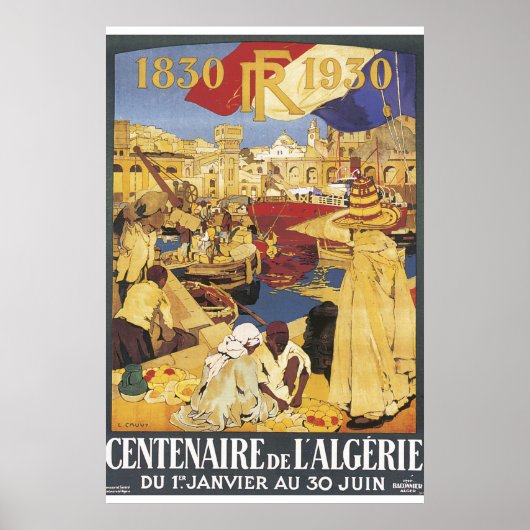 Centenaire de L'Algerije Vintage Travel Poster (Voorkant)