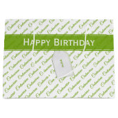 Centenarian groen/wit typografie patroon - 100th groot cadeauzakje (Voorkant)