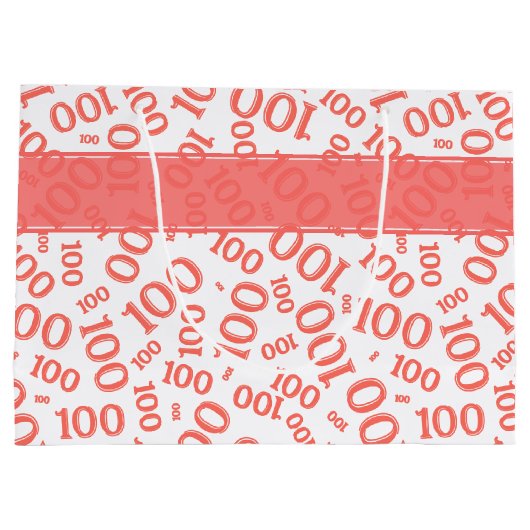 Centenarian, koraal 100 Random Number Pattern Groot Cadeauzakje (Achterkant)