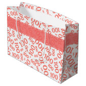 Centenarian, koraal 100 Random Number Pattern Groot Cadeauzakje (Achterkant Gekanteld)