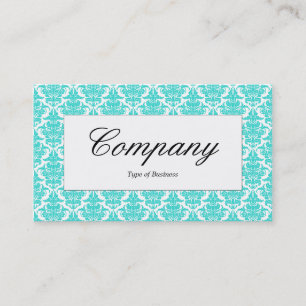 Center-label - Aqua Damask Visitekaartje