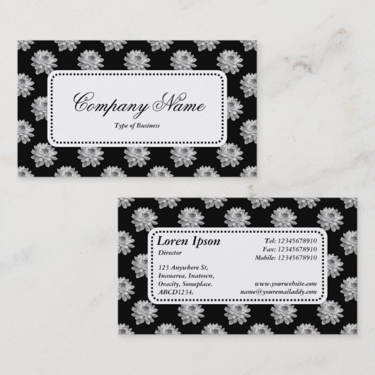 Center Label v5 - Chrysanthemum Pattern B&W (Voorkant / Achterkant)