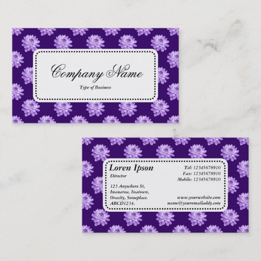 Center Label v5 - Chrysanthemum Pattern Dp Paars (Voorkant / Achterkant)