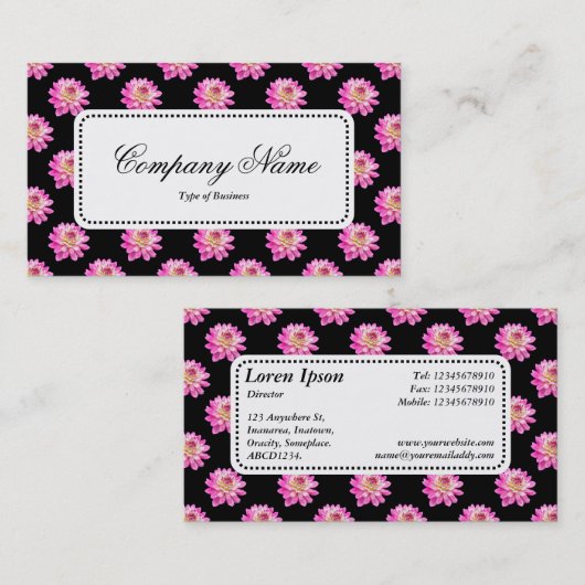 Center Label v5 - Chrysanthemum Pattern op Black (Voorkant / Achterkant)