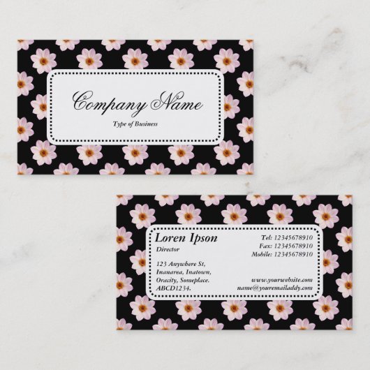 Center Label v5 - Dahlia Pattern op Black (Voorkant / Achterkant)