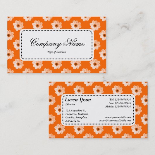 Center Label v5 - Dahlia Pattern Sinaasappel (Voorkant / Achterkant)