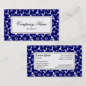 Center Label v5 - Vette bloemen - Diepe marine (Voorkant / Achterkant)