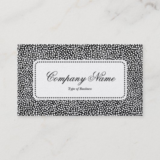 Center Label v5 - Willekeurige spots - Wit op zwar (Voorkant)