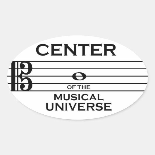 Center of the Musical Universe Alto Clef Design Ovale Sticker (Voorkant)