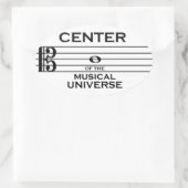 Center of the Musical Universe Alto Clef Design Ovale Sticker (Tas)