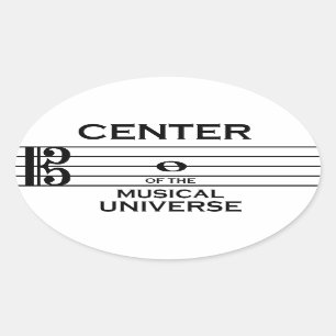 Center of the Musical Universe Alto Clef Design Ovale Sticker