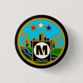 Center Seal - Los Angeles metrobussen Ronde Button 3,2 Cm