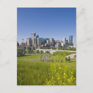 Center St Bridge en Downtown Calgary, Alberta, 2 Briefkaart