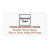 Center Uitgelijnd Bruine tekst Zakelijk Verzendlab Etiket (Voorkant)