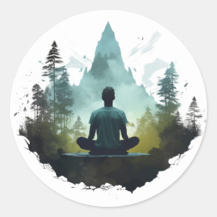 Center Within Bosmeditatie Ronde Sticker