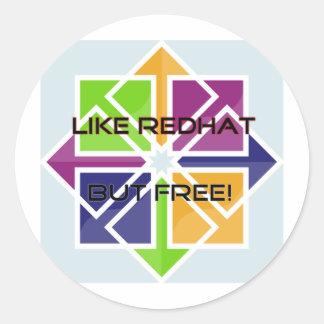 CentOS - Net als RedHat, maar GRATIS! Ronde Sticker