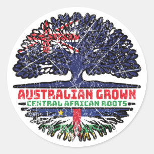 Centraal-Afrikaanse Australië Australische vlagget Ronde Sticker