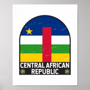 Centraal-Afrikaanse Republiek Vlag embleem noodlij Poster