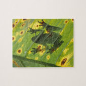 CENTRAAL-AMERIKA, Costa Rica, kikker met achtergro Legpuzzel (Horizontaal)