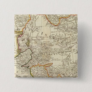 Centraal-Azië Vierkante Button 5,1 Cm
