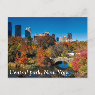 Centraal park in de herfstpagina New York Briefkaart