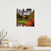 Centraal Park in het najaar van het poster (Keuken)
