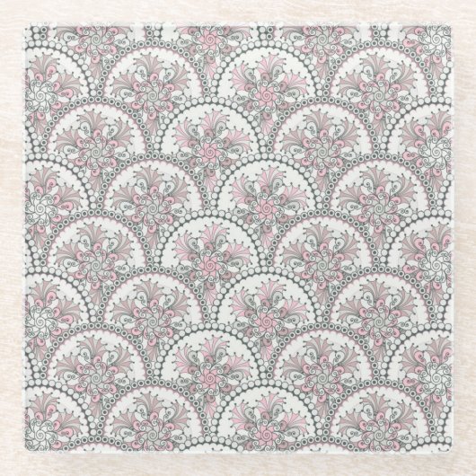 Centraal  patroon glazen onderzetter (Voorkant)