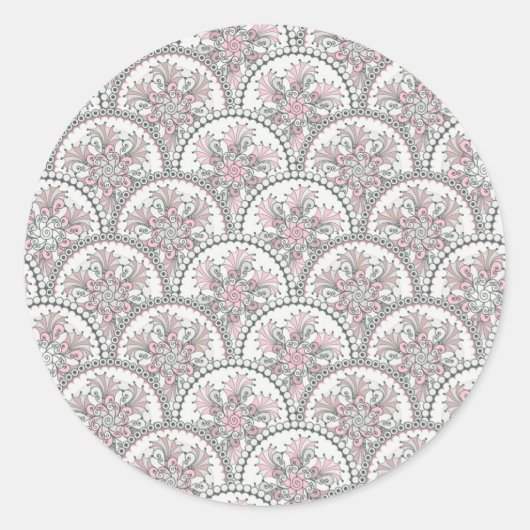 Centraal  patroon ronde sticker (Voorkant)