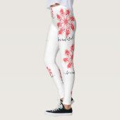 Centraal rode mandala fractale lijnoedelen leggings (Links)