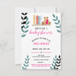 Centraal rond het thema van boekenBaby Shower Kaart