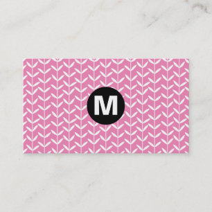 Centraal Spot Monogram - Leaf Stalks - Pink ef84b4 Visitekaartje