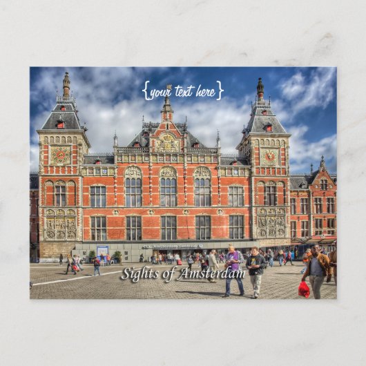 Centraal station, Sights van Amsterdam Briefkaart (Voorkant)