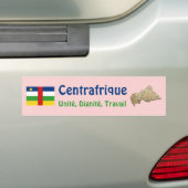 Centrafrique Flag + Map Bumpersticker (Op auto)