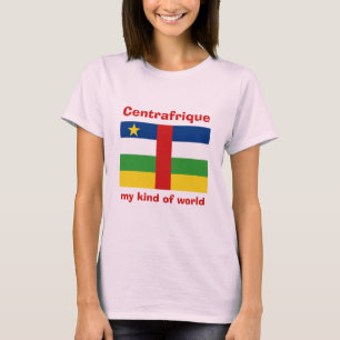 Centrafrique Flag + Map + Tekst T-Shirt