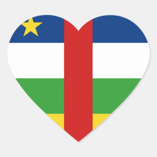 Centrafrique Hart Sticker met Vlag