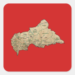 Centrafrique Kaart Sticker