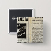 Central Dakota Vierkante Button 5,1 Cm (Voorkant /achterkant)