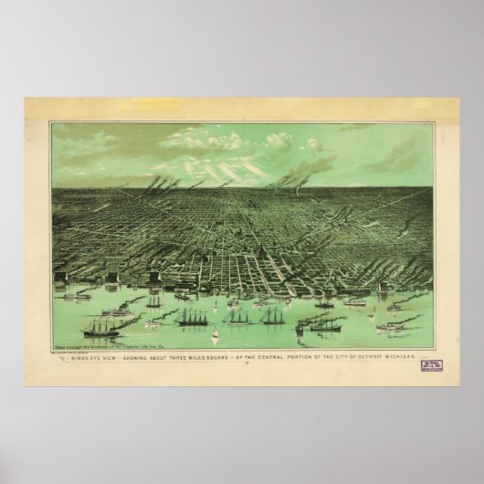 Central Detroit, Michigan (1910) Poster (Voorkant)