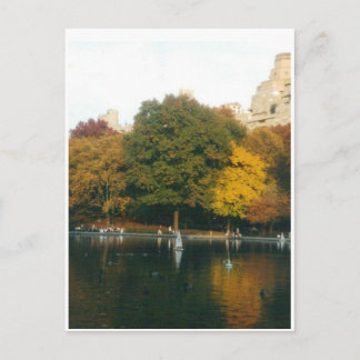 Central Park Boat Pond in het najaar Briefkaart