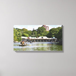 Central Park Boathouse Canvas Afdruk