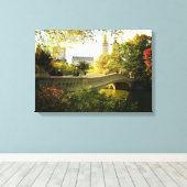 Central Park - Boogbrug - Herfst Canvas Afdruk (Insitu (Houten vloer))