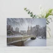 Central Park Bow Bridge - New York Winter Wedding Kaart (Staand voorkant)