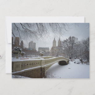 Central Park Bow Bridge - New York Winter Wedding Kaart